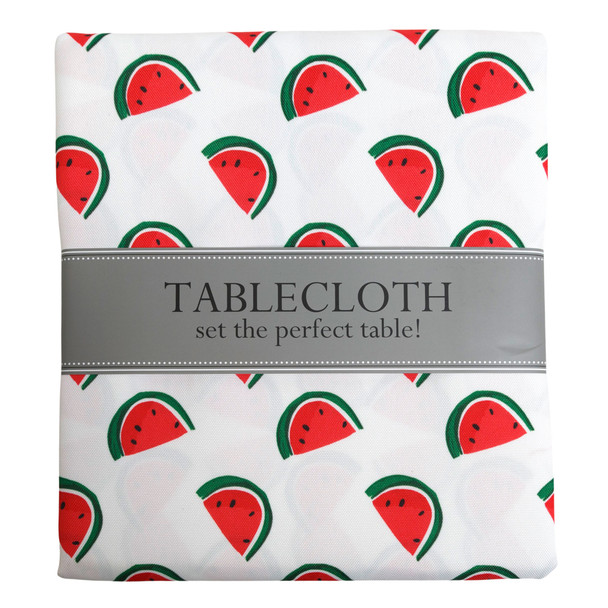 TABLECLOTH 60X84 W/ZIPPER WATERMELON PRINT INDOOR/OUTDOOR WATER/STAIN RESISTANT 100%POLYESTER