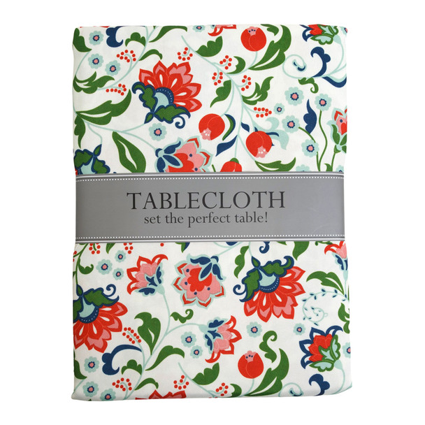 TABLECLOTH 60X120 W/ZIPPER GARDEN FLORAL PRINT OUTDOOR WATER/STAIN RESITANT 100%POLYESTER