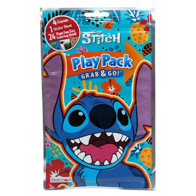 PLAY PACK DISNEY STITCH 4CRAYONS, 25STICKERS , 24PG FUN SIZE COLOR BOOK