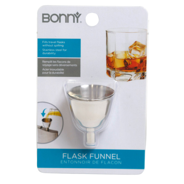 FUNNEL FLASK STAINLESS STEEL BARWARE BONNY CARDED