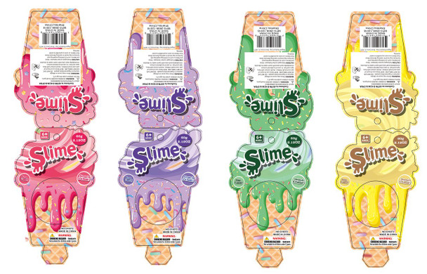 SLIME FRUITY ICE CREAM 60G/2.12OZ PEGGABLE CARD IN 24PC PDQ