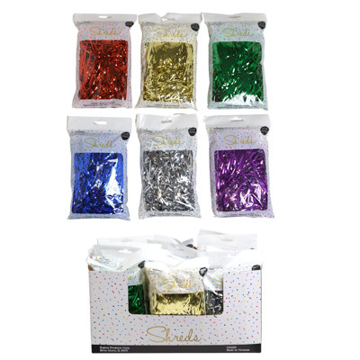 SHREDS FOIL METALLIC 1.5OZ 6AST COLORS/36PC PDQ/PARTY ART