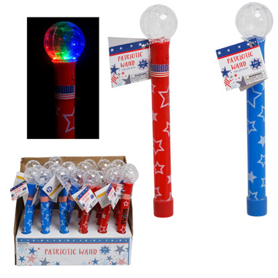 WAND PATRIOTIC W/LIGHT & SOUND 10IN H 2AST/24PC PDQ