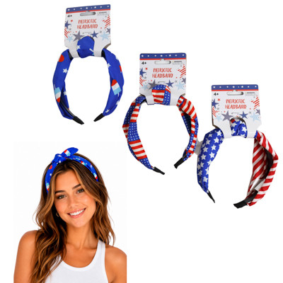 HEADBAND PATRIOTIC KNOT STYLE 3AST/BARBELL CARD