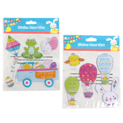 WINDOW STICKER EASTER 4AST ON 12PC DISPLAY STRIP