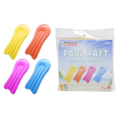 POOL RAFT 27.5 X 11.75IN 4AST COLORS INSERT CARD/OPP BAG