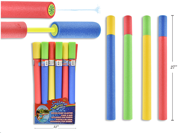 WATER PUMP BLASTER FOAM 24IN 4AST COLORS IN 24PC PDQ