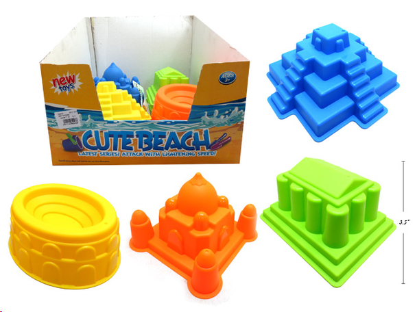 SAND MOLD HISTORIC SITE 4AST PLASTIC SHAPES/COLORS IN 48PC PDQ