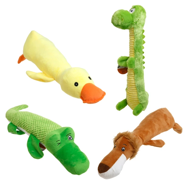 DOG TOY WITH SQUEAKER JUMBO PLUSH 4 ASSORTED ANIMALS
