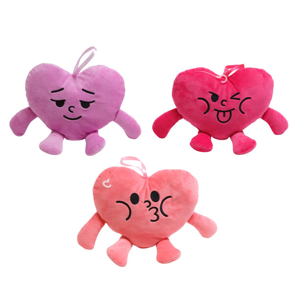 HEART CHARACTER PLUSH 3AST 5X6.5 ON CHAIN DISPLAY EA/HT