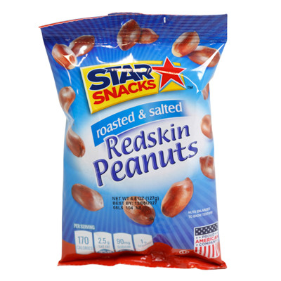 NUTS REDSKIN PEANUTS ROASTED SALTED 4.5OZ