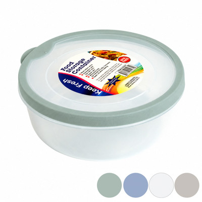 FOOD STORAGE CONTAINER ROUND RUBBER RIM ON LID IL17 - DIA X 2.8H