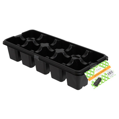 PLANTER SEEDLING TRAYS 10CELL 2PK PP REUSABLE EA W/HDR IN 24PC CASE CUT CARTON *NO SALE CALIF*