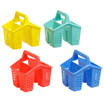 CUTLERY HOLDER CADDY PLASTIC 5.5X6X6.5IN 4AST COLORS 24PC CASE CUT CARTON