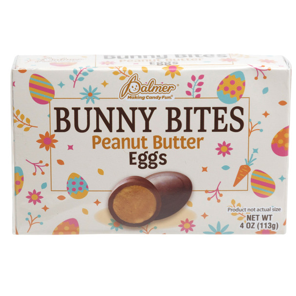 BUNNY BITES PEANUT BUTTER EGGS 4 OZ THEATER BOX COUNTER DISPLAY