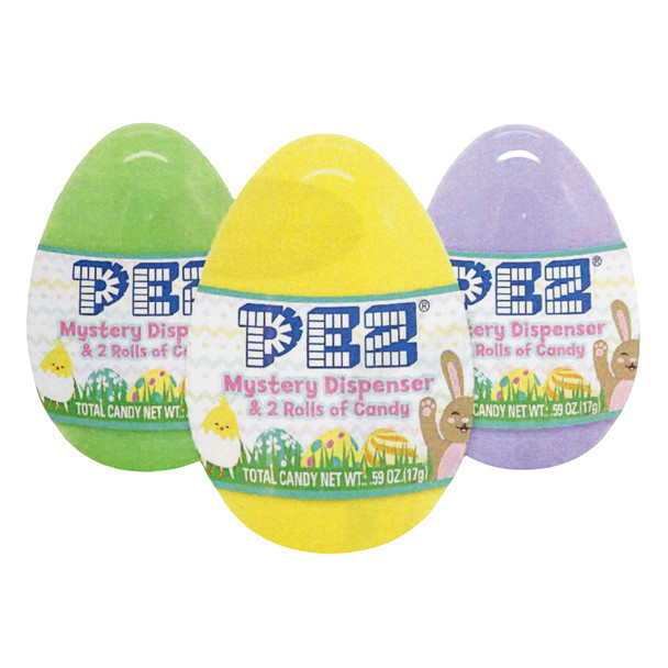 EASTER MYSTERY EGGS PEZ 1 DISPENSER AND 2 CANDY COUNTER DISPLAY