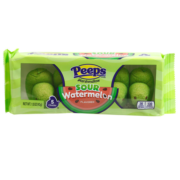 PEEPS SOUR WATERMELON CHICKS 5 CT 1.5 OZ COUNTER DISPLAY