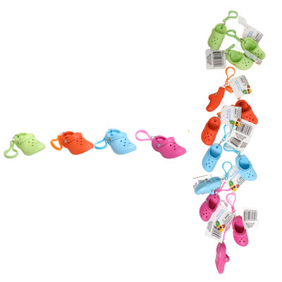 CLOG MINI W/PLASTIC CLIP FOR PURSE/BACKPACK DECOR 4AST EA W/HT ON 12PC MDSGSTRIP