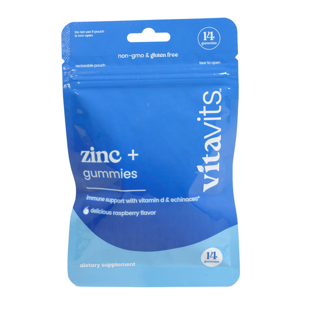 VITAMIN 14CT GUMMIES ZINC+ EXPIRY DATE 03/2028 IN 24PC PDQ DISPLAY PEGGABLE BAG VITA GLOBE