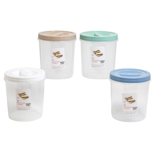 STORAGE CONTAINER 5.2 QT 5.0L SCREW TOP 4 NEW COLOR LIDS CLEAR BOTTOM #CRYSTAL 7 - 14771
