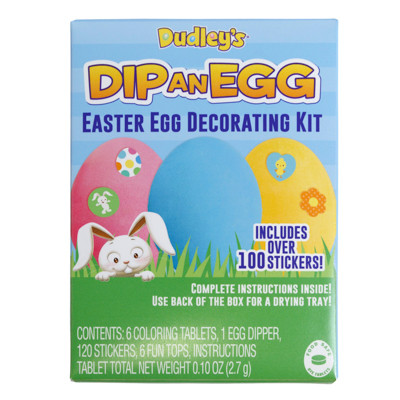 EASTER EGG DECORATING KIT DIP AN EGG DUDLEYS TEAR AWAY DISPLAY CASE
