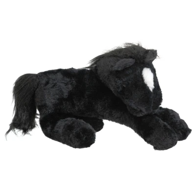 PLUSH 13IN LAYING HORSE BLACK (10.00)