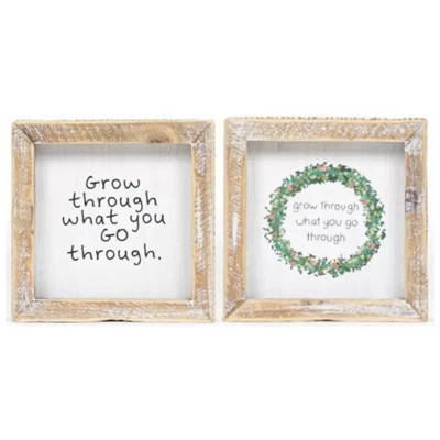 WALL SIGN 5X5X1.5 GROW REVERSIBLE WOOD (10.00)