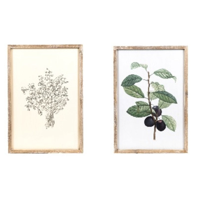 WALL SIGN 17X25X1.5 FLOWERS/FRUIT REVERSIBLE WOOD (66.00)