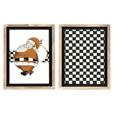 WALL SIGN 10X14X1.5 SANTA/CHECK REVERSIBLE (32.00)