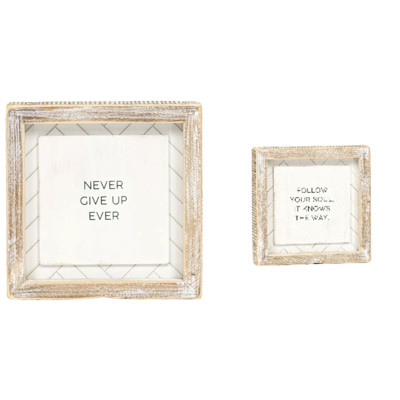 WALL SIGN 6X6X1.5 GIVE UP/FOLLOW REVERSIBLE (14.00)