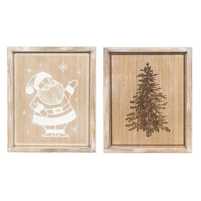 WALL SIGN 13X17X1.5 SANTA/TREE REVERSIBLE WOOD (42.00)