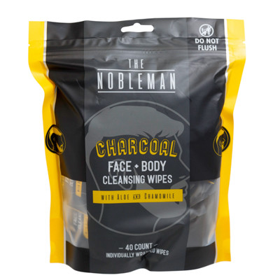FACE & BODY MENS CHARCOAL 40CT WIPES INDIVIDUALLY WRAPPED NOBLEMAN NO ONLINE SALES