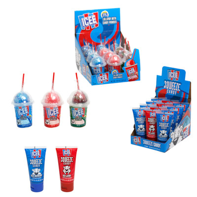 ICEE DIP-N-LIK & SQUEEZE SHIPPER 72PC FLOOR DISPLAY