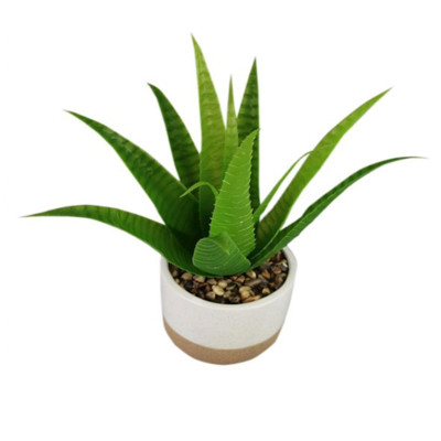 PLANTER W/ARTIFICIAL PLANT CERAMIC 4.53X4.53X12.6