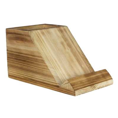 TABLETOP PHONE/PENCIL HOLDER WOOD 3.75X6.5X4