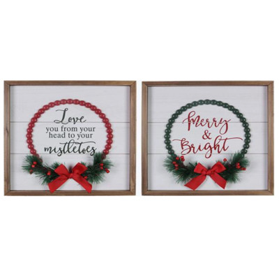 WALL SIGN RED BOX ARTIFICIAL PINE SLAT BOARD WOOD 11.81X0.98X11.81