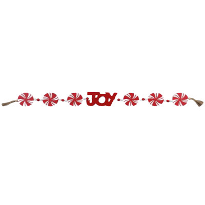 TABLETOP DECOR PEPERMINT CANDY JOY WOOD 37X0.37X3