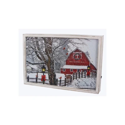 WALL DECOR W/LED WINTER SCENE 15X2X20