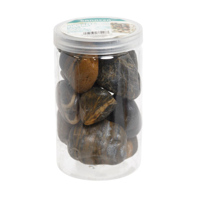 ROCKS 42OZ DECORATIVE ACCENTS TIGER PLASTIC JAR
