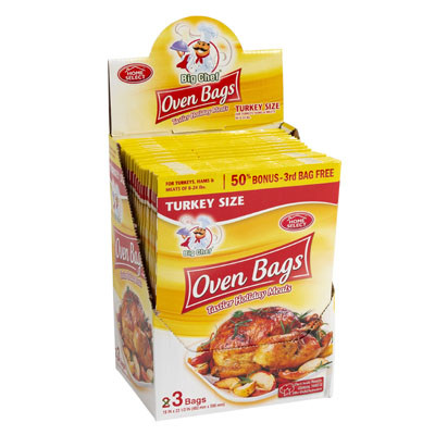 OVEN BAGS 3CT TURKEY SIZE IN 24PC PDQ HOME SELECT