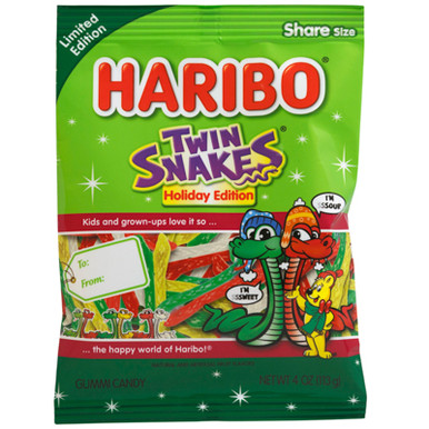 HARIBO HOLIDAY EDITION TWIN SNAKES 4 OZ COUNTER DISPLAY - Regent