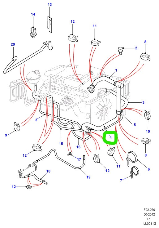 TUBO INFERIORE RADIATORE DEF TD5