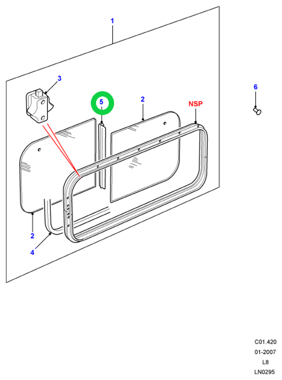 GUARNIZIONE VERTICALE VETRO SCORREVOLE DEFENDER OEM