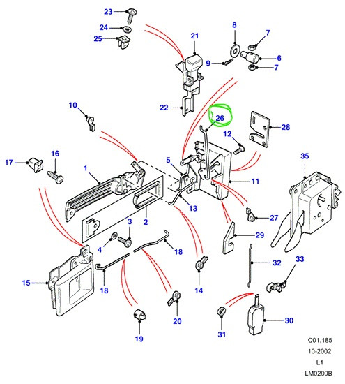 ASTINA PULSANTE PORTA DEFENDER FINO AL '98