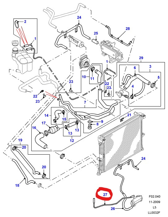 TUBO RAFFREDDAMENTO DA ESPANSIONE AD EGR  DISCOVERY TD5