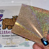 Fine Yellow Gold Holographic Glitter 1/128"
Applied on White surface