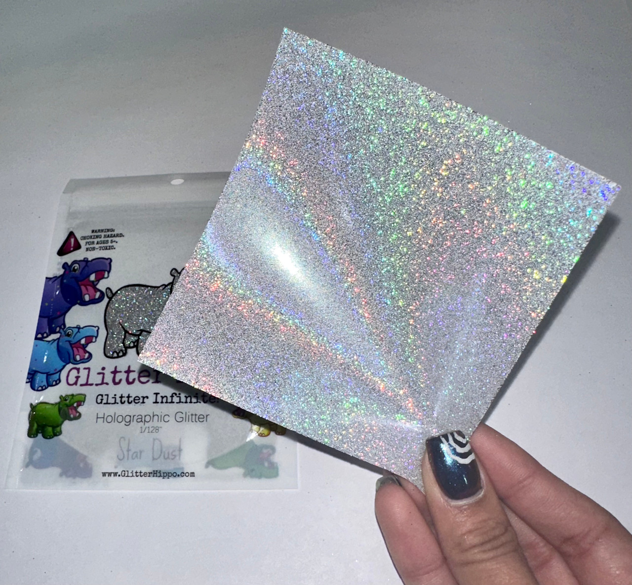 Silver Mini Stars Holographic Glitter Shapes