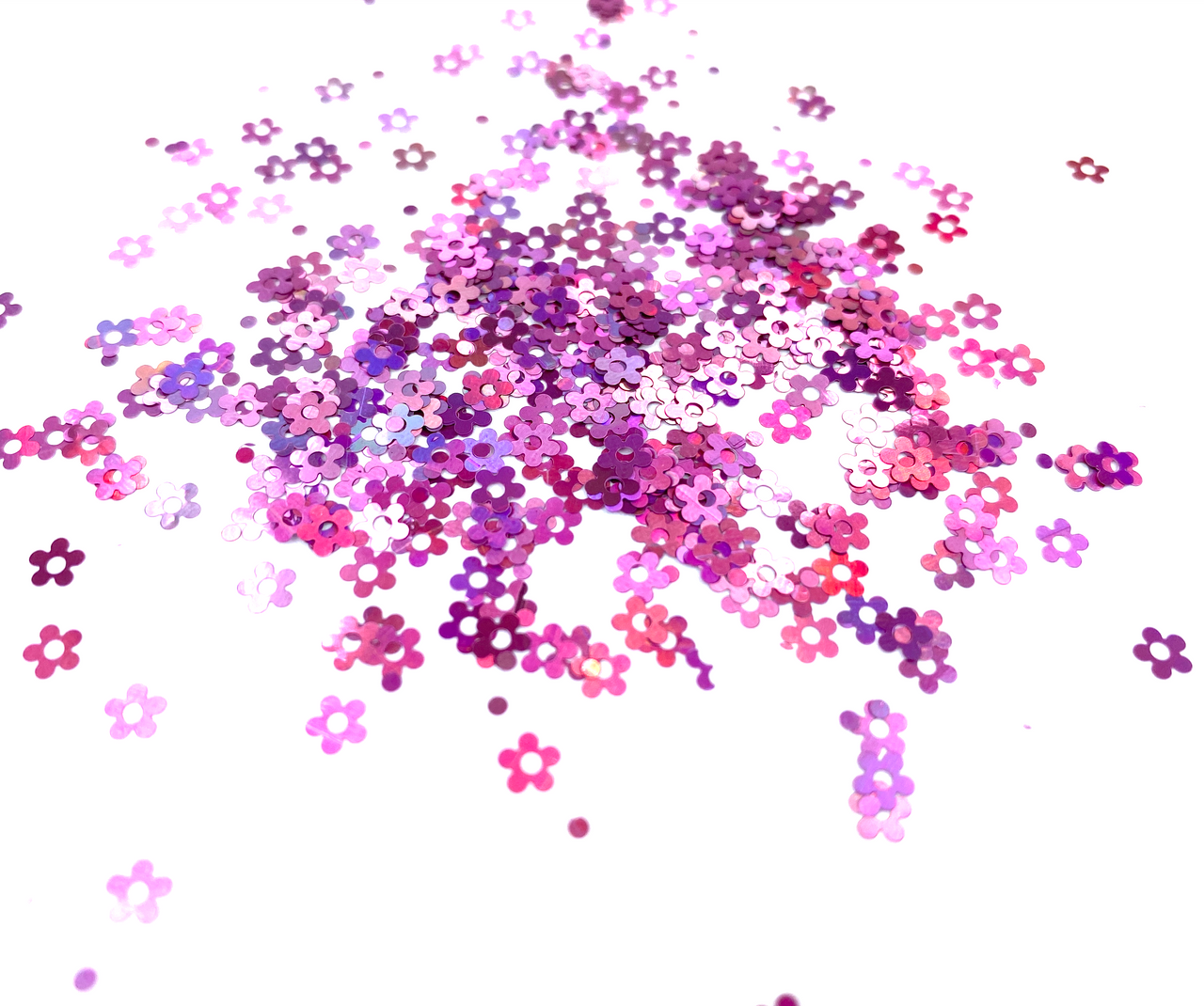 Holographic Shape Glitter - Purple Flowers - Glitter Hippo®