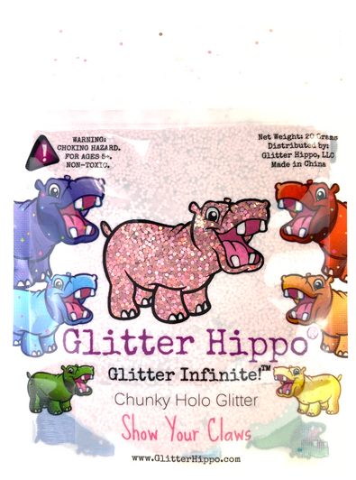 Chunky Holo Glitter - Show Your Claws - Ultra Holographic Rose Gold Pink Chunky Holographic Glitter 1/24"