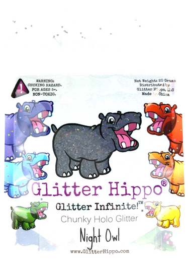 Chunky Holo Glitter - Night Owl - Holographic Black Chunky Holographic Glitter 1/24"